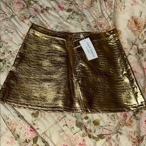 Ronny kobo gold mini skirt with tags